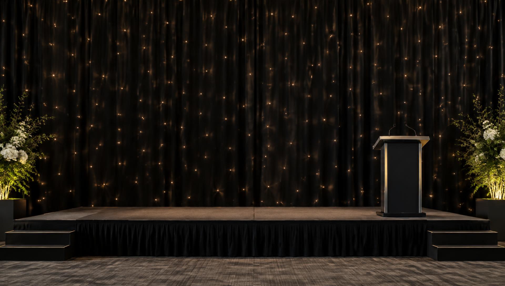 Concept rendering of a warm-white LED starcloth stage backdrop